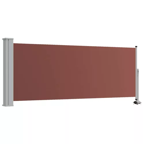 Barna behúzható oldalsó teraszi napellenző 100 x 300 cm