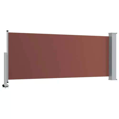 Barna behúzható oldalsó teraszi napellenző 100 x 300 cm