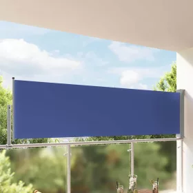 Kék behúzható oldalsó teraszi napellenző 100 x 300 cm