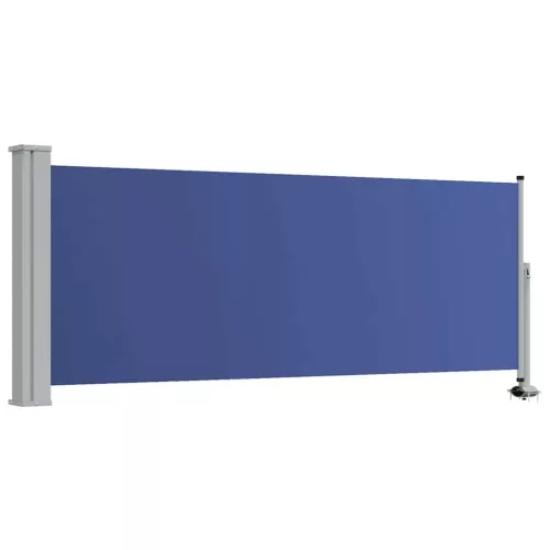 Kék behúzható oldalsó teraszi napellenző 100 x 300 cm