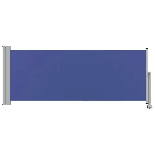 Kék behúzható oldalsó teraszi napellenző 100 x 300 cm