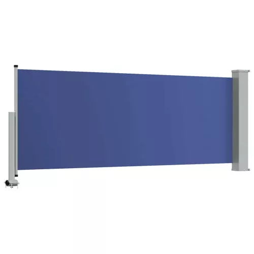 Kék behúzható oldalsó teraszi napellenző 100 x 300 cm