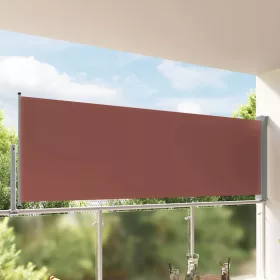 Barna behúzható oldalsó teraszi napellenző 120 x 300 cm
