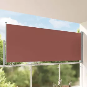 Barna behúzható oldalsó teraszi napellenző 140 x 300 cm