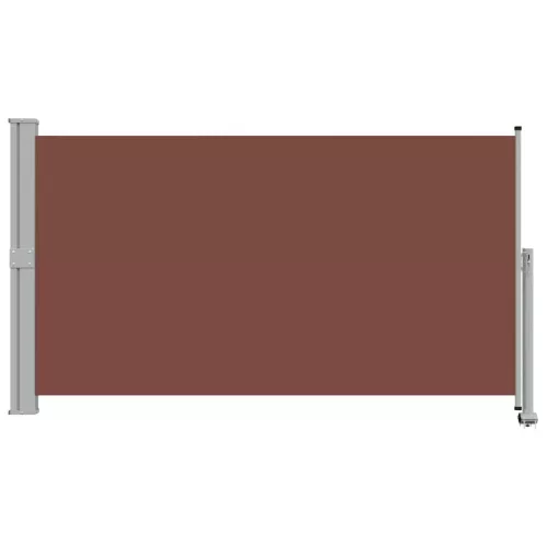 Barna behúzható oldalsó teraszi napellenző 140 x 300 cm
