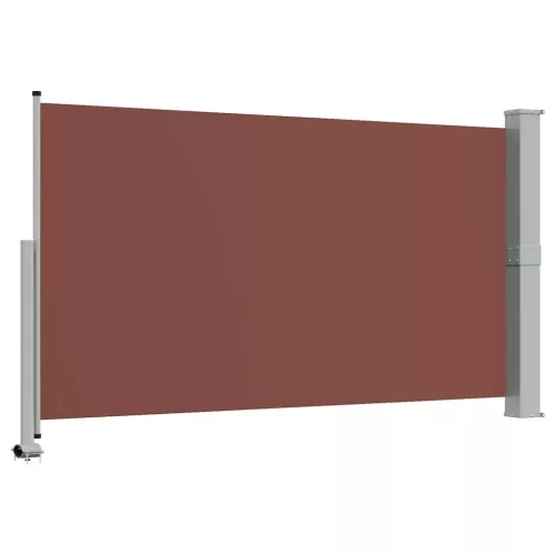 Barna behúzható oldalsó teraszi napellenző 140 x 300 cm