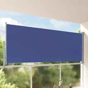 Kék behúzható oldalsó teraszi napellenző 140 x 300 cm
