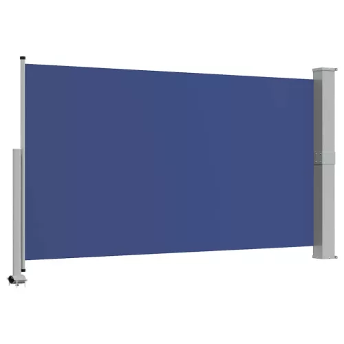 Kék behúzható oldalsó teraszi napellenző 140 x 300 cm