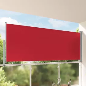 Piros behúzható oldalsó teraszi napellenző 140 x 300 cm