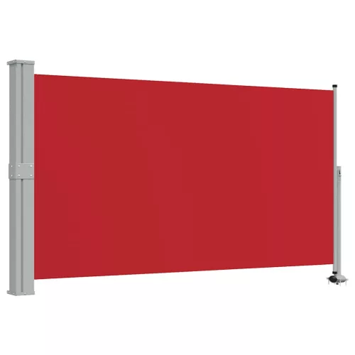 Piros behúzható oldalsó teraszi napellenző 140 x 300 cm