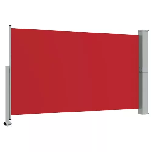 Piros behúzható oldalsó teraszi napellenző 140 x 300 cm