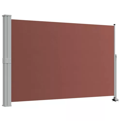 Barna behúzható oldalsó terasz napellenző 160 x 300 cm