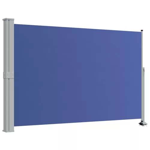 Kék behúzható oldalsó terasz napellenző 160 x 300 cm