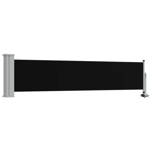 Fekete kihúzható oldalsó terasz napellenző 60 x 300 cm