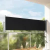 Fekete kihúzható oldalsó terasz napellenző 80 x 300 cm