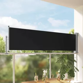 Fekete kihúzható oldalsó terasz napellenző 80 x 300 cm