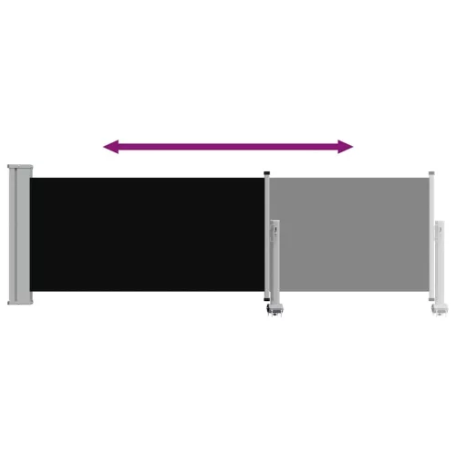 Fekete kihúzható oldalsó terasz napellenző 80 x 300 cm