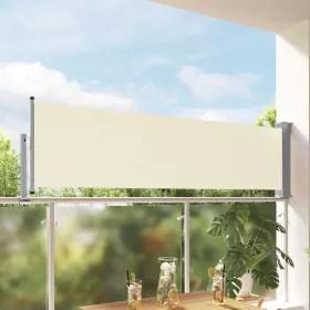   Krémszínű kihúzható oldalsó terasz napellenző 80 x 300 cm