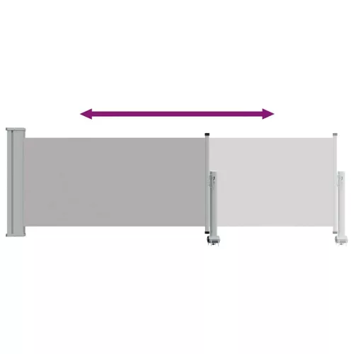 Szürke kihúzható oldalsó terasz napellenző 80 x 300 cm