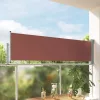 Barna kihúzható oldalsó terasz napellenző 80 x 300 cm