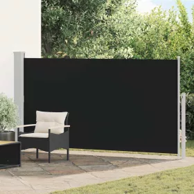 Fekete kihúzható oldalsó teraszi napellenző 170 x 300 cm