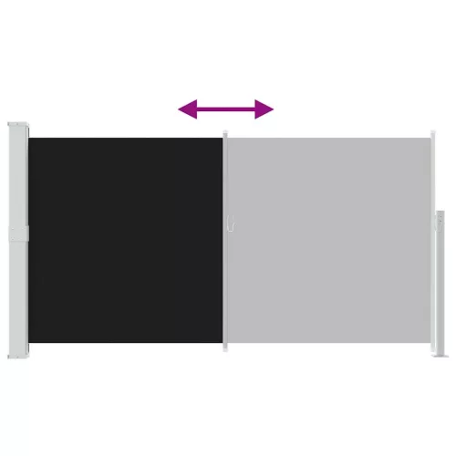 Fekete kihúzható oldalsó teraszi napellenző 170 x 300 cm