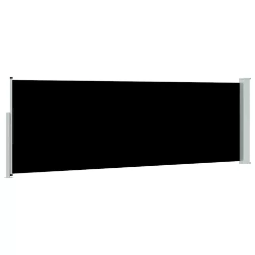 Fekete behúzható oldalsó teraszi napellenző 100 x 300 cm