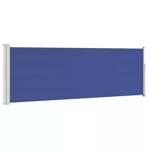 Kék behúzható oldalsó teraszi napellenző 100 x 300 cm
