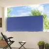 Kék behúzható oldalsó teraszi napellenző 100 x 300 cm