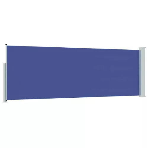 Kék behúzható oldalsó teraszi napellenző 100 x 300 cm
