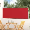 Piros behúzható oldalsó teraszi napellenző 100 x 300 cm