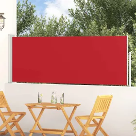 Piros behúzható oldalsó teraszi napellenző 100 x 300 cm
