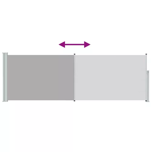 Szürke kihúzható oldalsó teraszi napellenző 100 x 300 cm