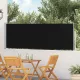 Fekete behúzható oldalsó teraszi napellenző 100 x 500 cm