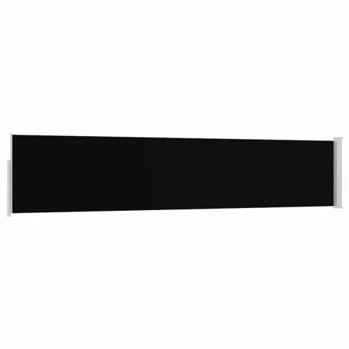 Fekete behúzható oldalsó teraszi napellenző 100 x 500 cm