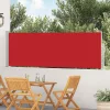 Piros behúzható oldalsó teraszi napellenző 100 x 500 cm