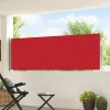 Piros behúzható oldalsó teraszi napellenző 100 x 500 cm