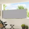 Szürke behúzható oldalsó teraszi napellenző 100 x 500 cm