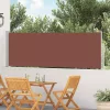 Barna behúzható oldalsó teraszi napellenző 100 x 500 cm