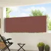 Barna behúzható oldalsó teraszi napellenző 100 x 500 cm