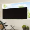 Fekete behúzható oldalsó teraszi napellenző 120 x 500 cm