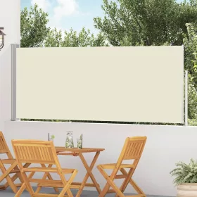   Krémszínű behúzható oldalsó teraszi napellenző 120 x 500 cm