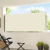 Krémszínű behúzható oldalsó teraszi napellenző 120 x 500 cm