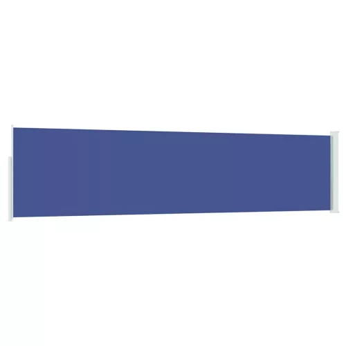 Kék behúzható oldalsó teraszi napellenző 120 x 500 cm