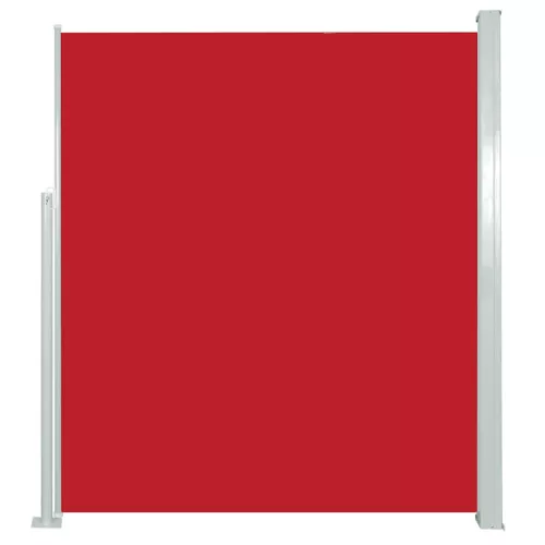 Piros behúzható oldalsó teraszi napellenző 120 x 500 cm