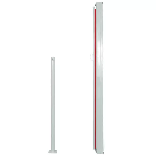 Piros behúzható oldalsó teraszi napellenző 120 x 500 cm