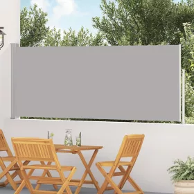   Szürke behúzható oldalsó teraszi napellenző 120 x 500 cm