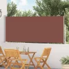 Barna behúzható oldalsó teraszi napellenző 120 x 500 cm