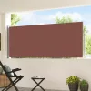 Barna behúzható oldalsó teraszi napellenző 120 x 500 cm