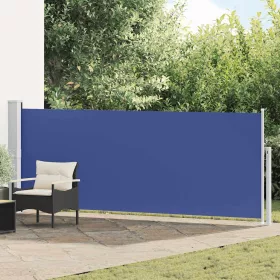 Kék kihúzható oldalsó teraszi napellenző 140 x 500 cm